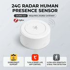 Zigbee 24G Mmwave Radar Presence Sensor Human Detector Motion/Static Detection For Tuya Z2M Smart Home Security Automation Alarm