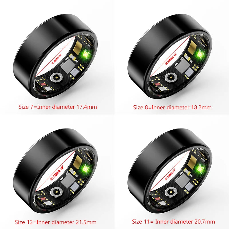 Smart Ring for Xiaomi Men Women Military Grade Titanium Steel Shell Health Monitoring IP68 & 3ATM Waterproof Multi-sport Modes