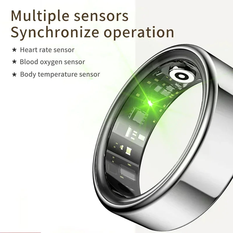 Smart Ring for Xiaomi Men Women Military Grade Titanium Steel Shell Health Monitoring IP68 & 3ATM Waterproof Multi-sport Modes