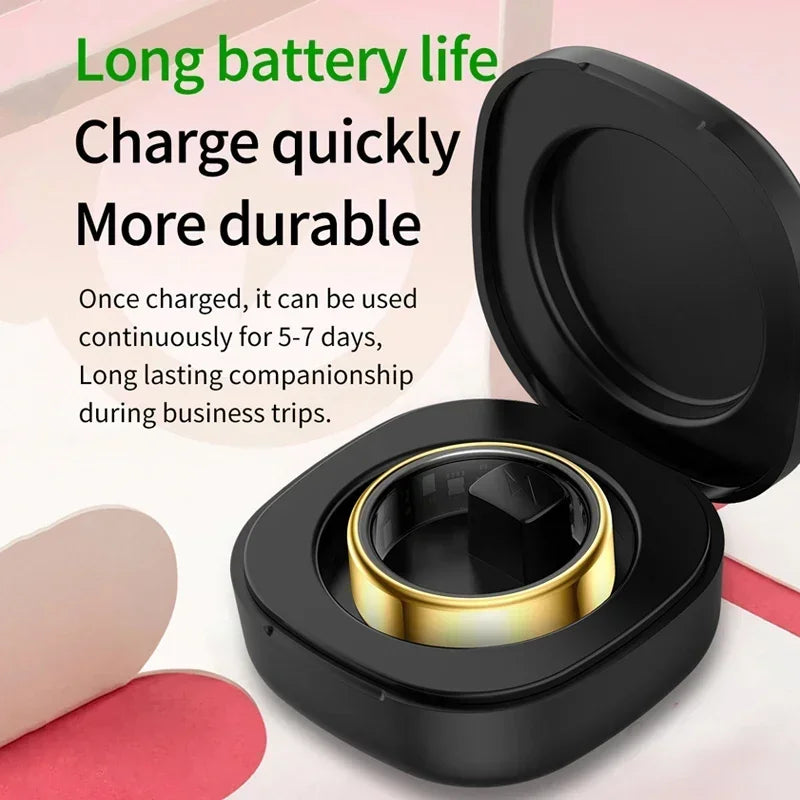 Smart Ring for Xiaomi Men Women Military Grade Titanium Steel Shell Health Monitoring IP68 & 3ATM Waterproof Multi-sport Modes