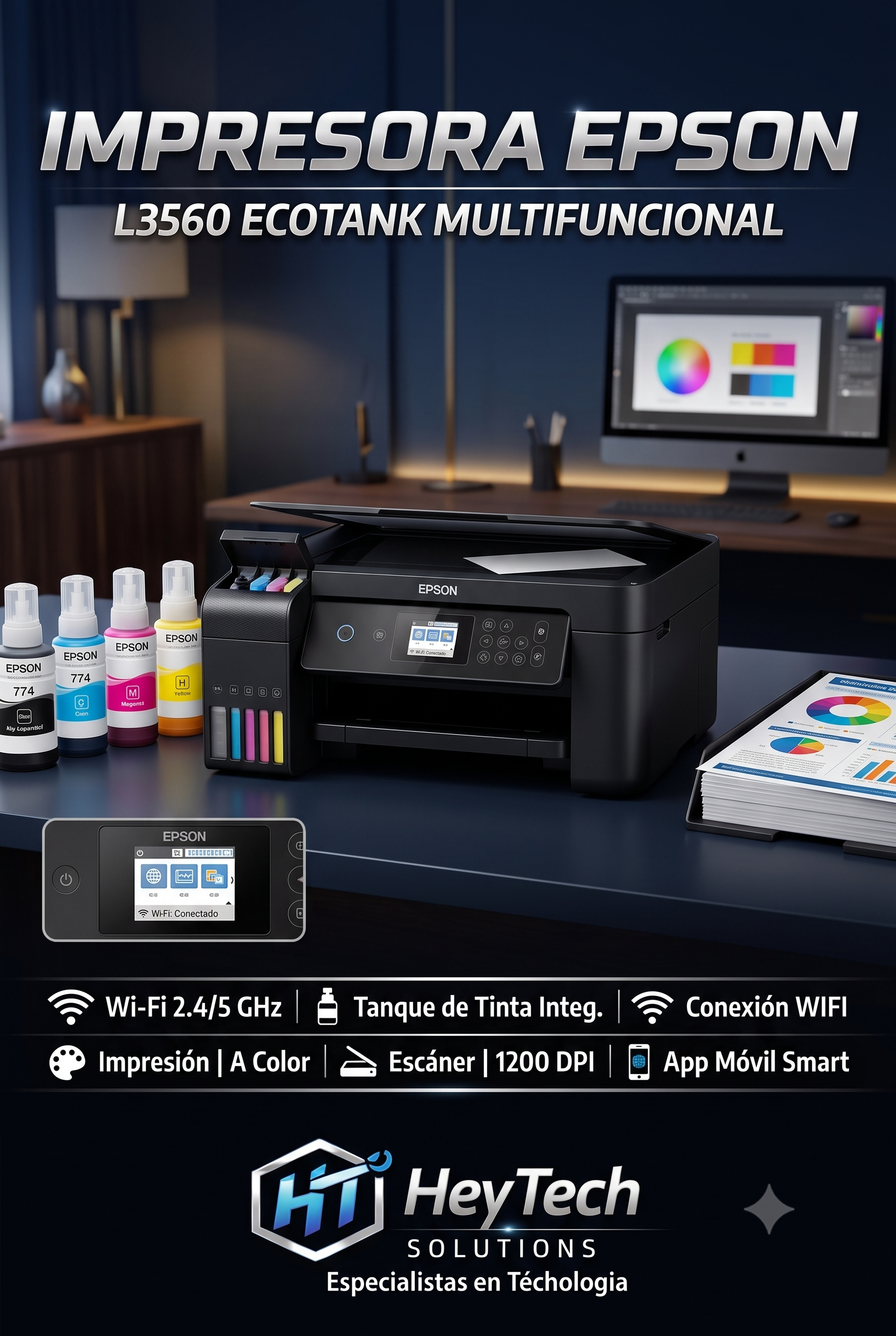 Impresora Multifuncional Epson EcoTank L3560 Wi‑Fi