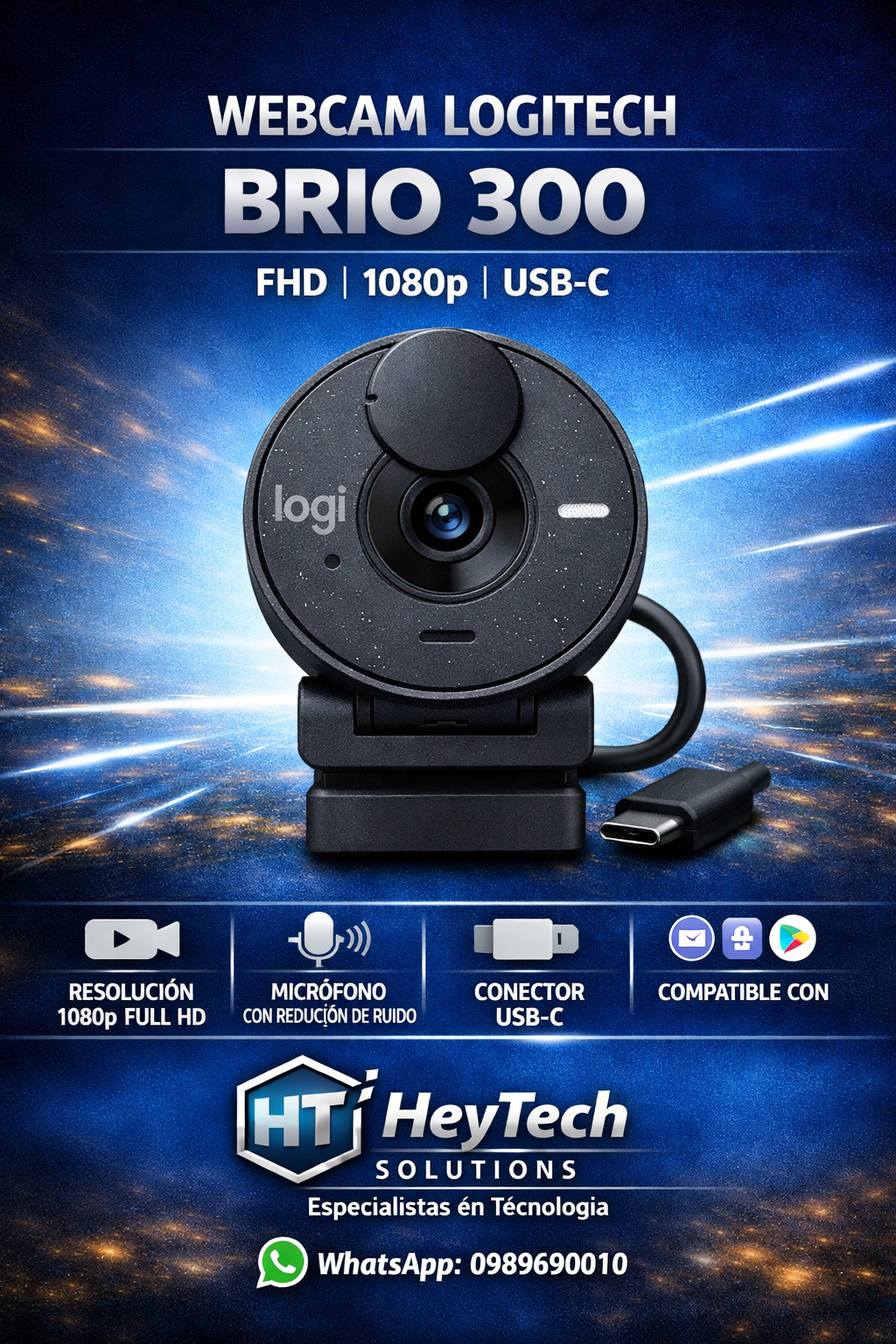 Logitech Brio 300 FHD | 1080p USB-C