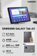 Tablet Samsung Galaxy Tab A11 SM‑X133 64GB 4GB RAM 8.7” Wi‑Fi Color Gris | Cámara 8MP + 5MP